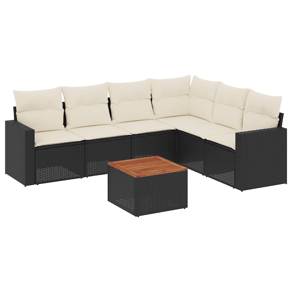 Garden Sofa Set Black PE Rattan Large Modular Garden Sofa Set