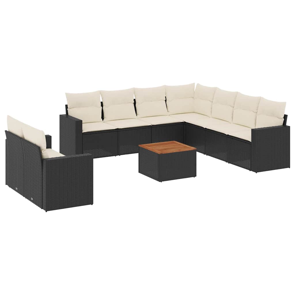 Garden Sofa Set Black, Cream White