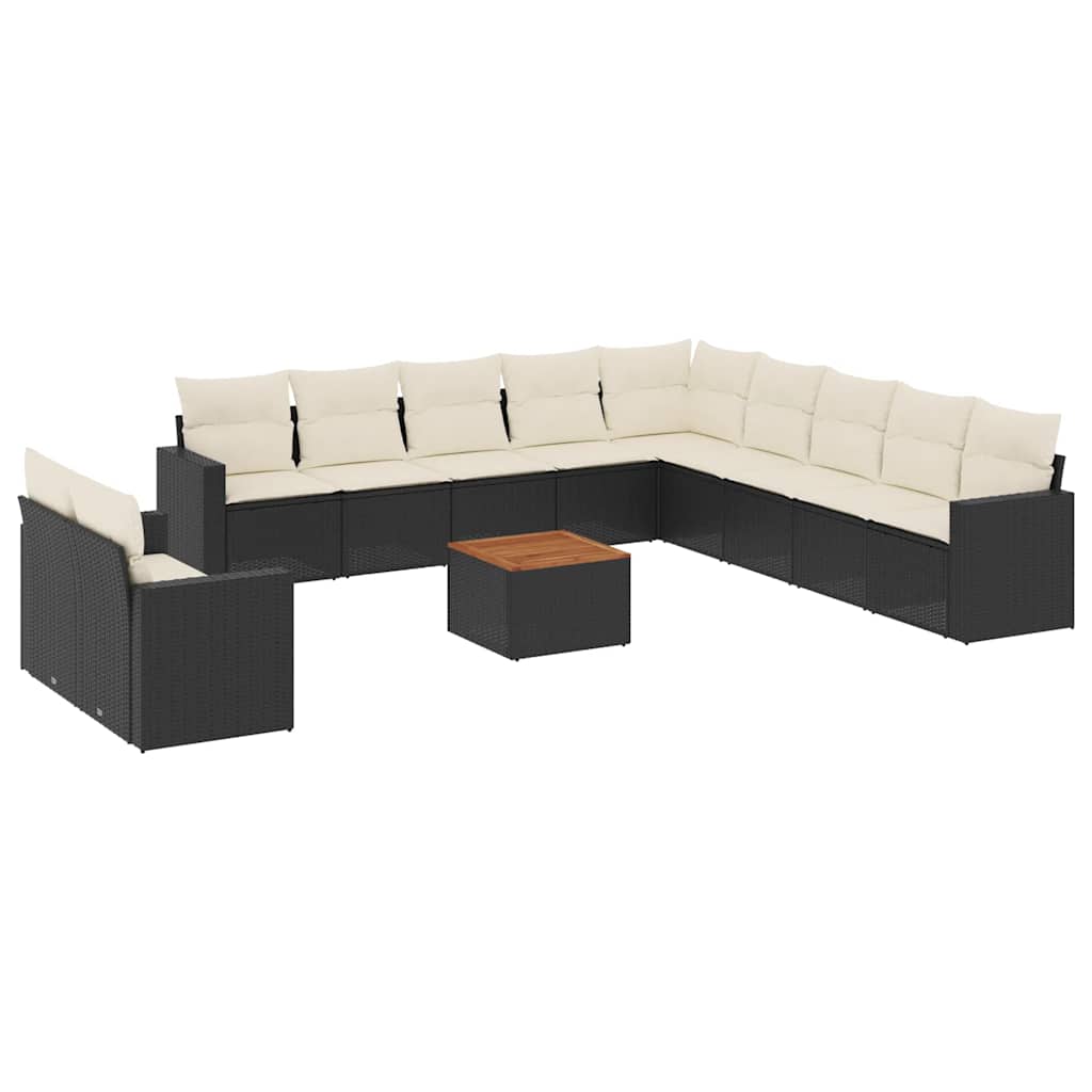 Garden Sofa Set Black, Cream White
