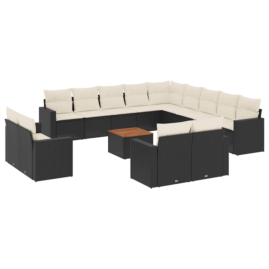 Garden Sofa Set Black, Cream White