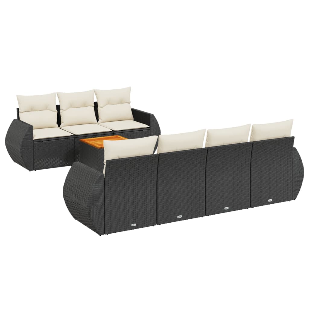 Garden Sofa Set Black and Cream
