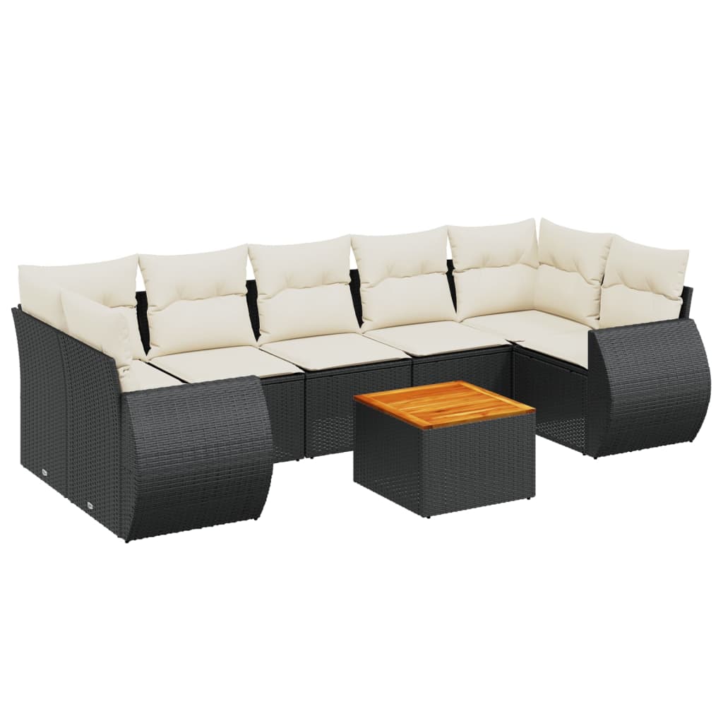 Garden Sofa Set Black, Cream White