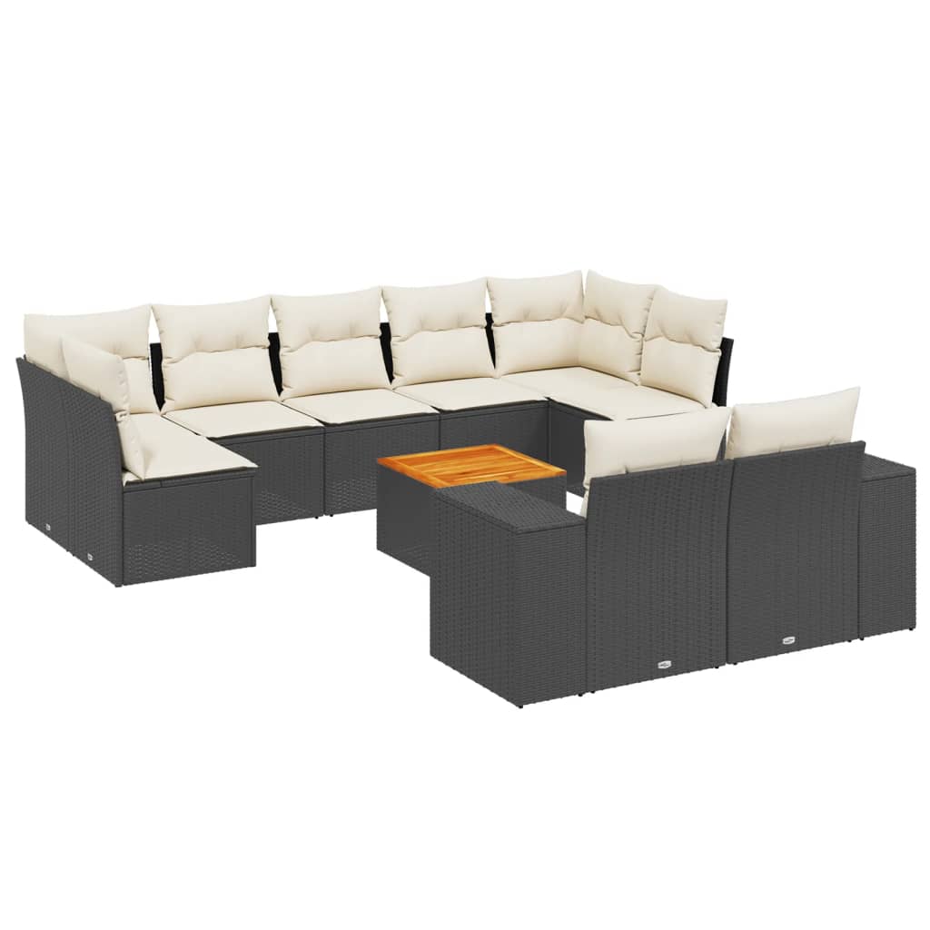 Garden Sofa Set Black Poly Rattan Large Modular Garden Sofa Set