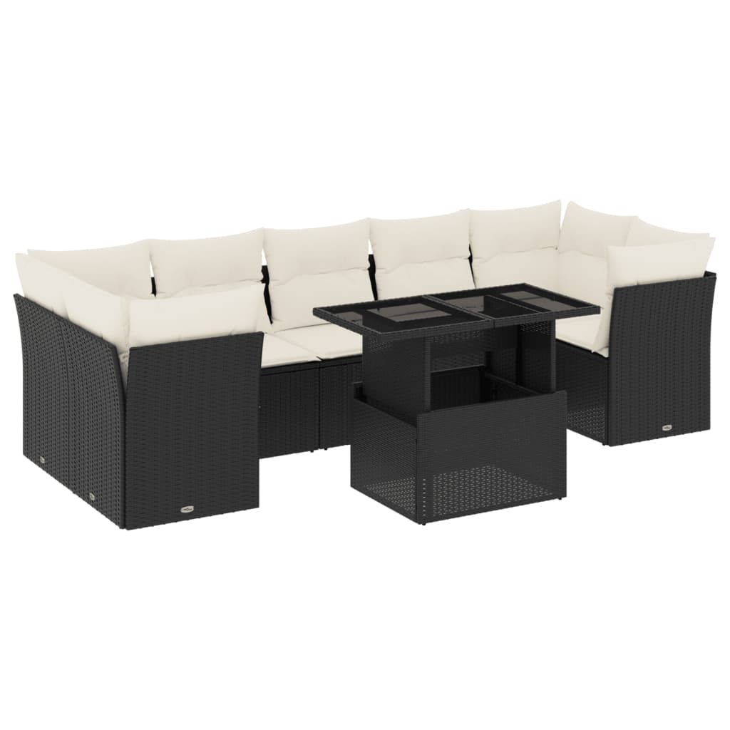 Garden Sofa Set Black, Cream White