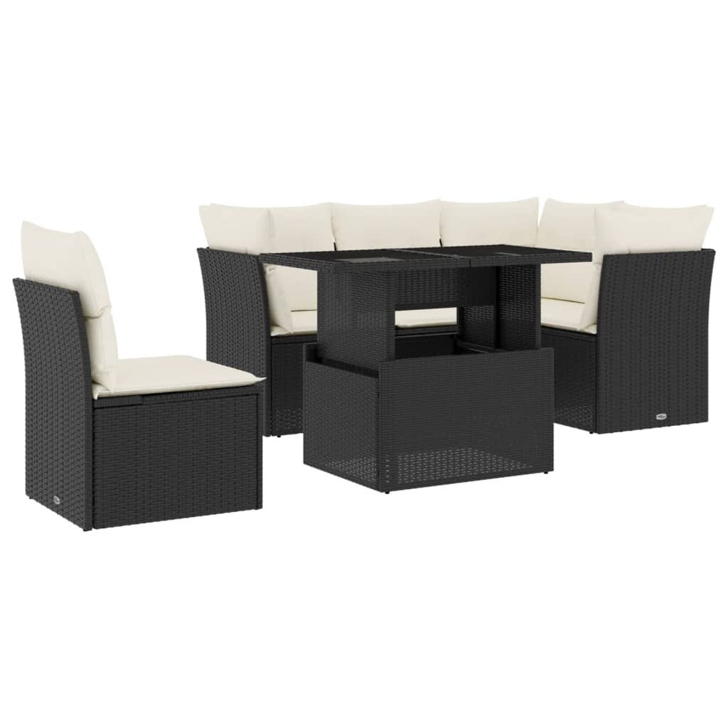 Garden Sofa Set Black, Cream white