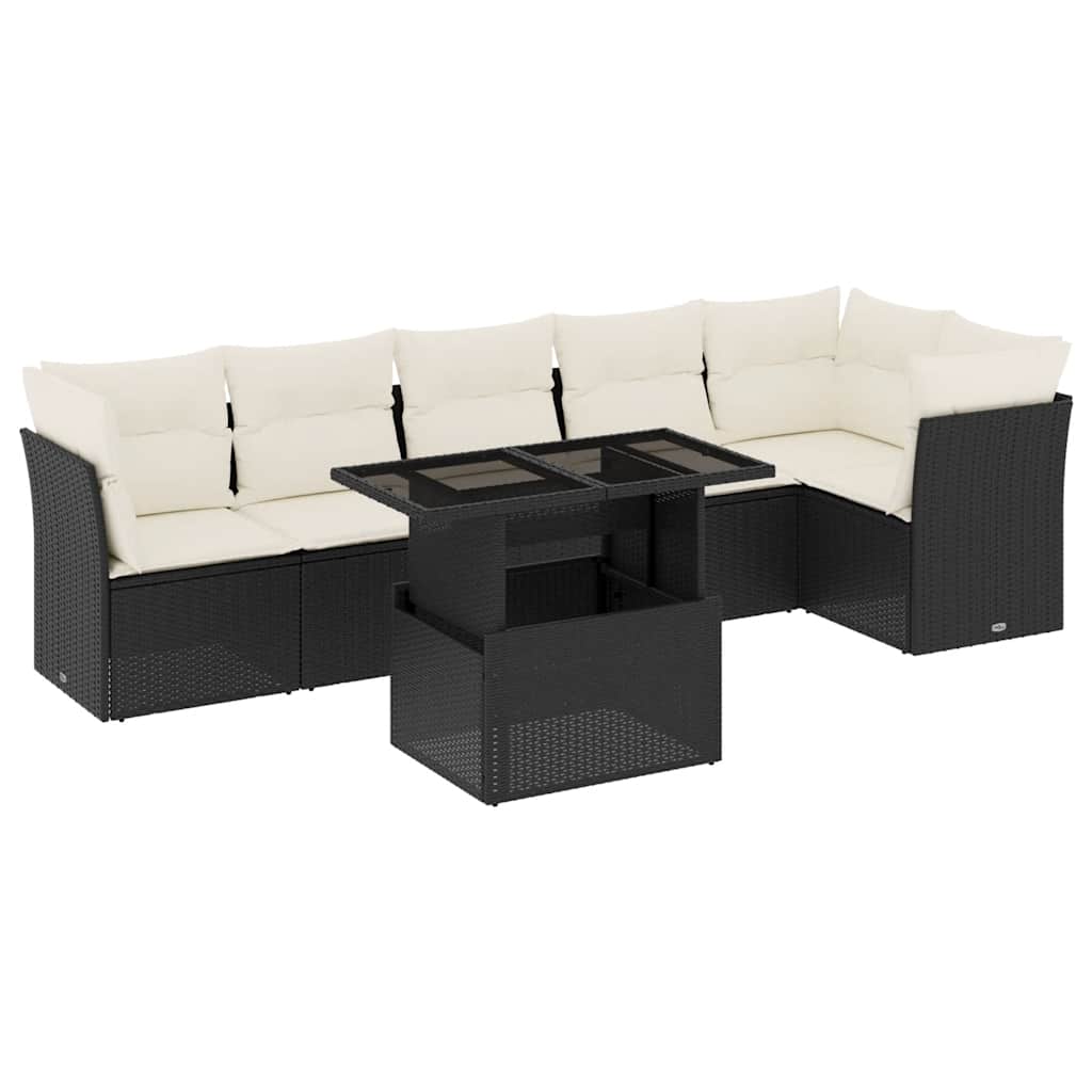 Garden Sofa Set Black, Cream white
