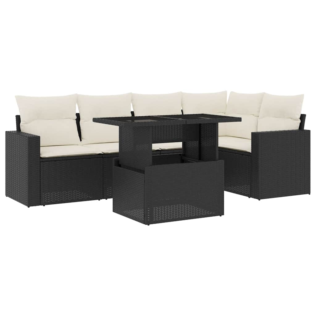 Garden Sofa Set Black, Cream White