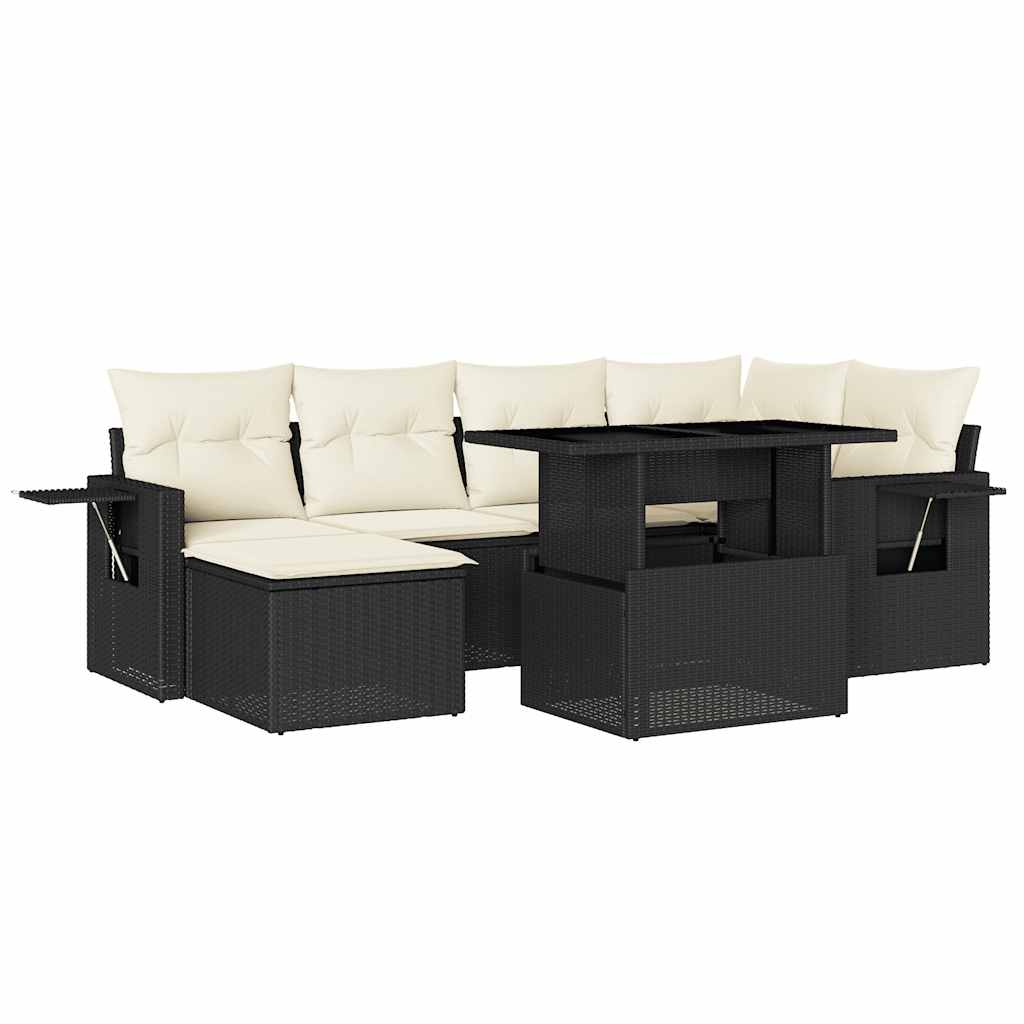 Garden Sofa Set Black PE rattan Large Modular Garden Sofa Set