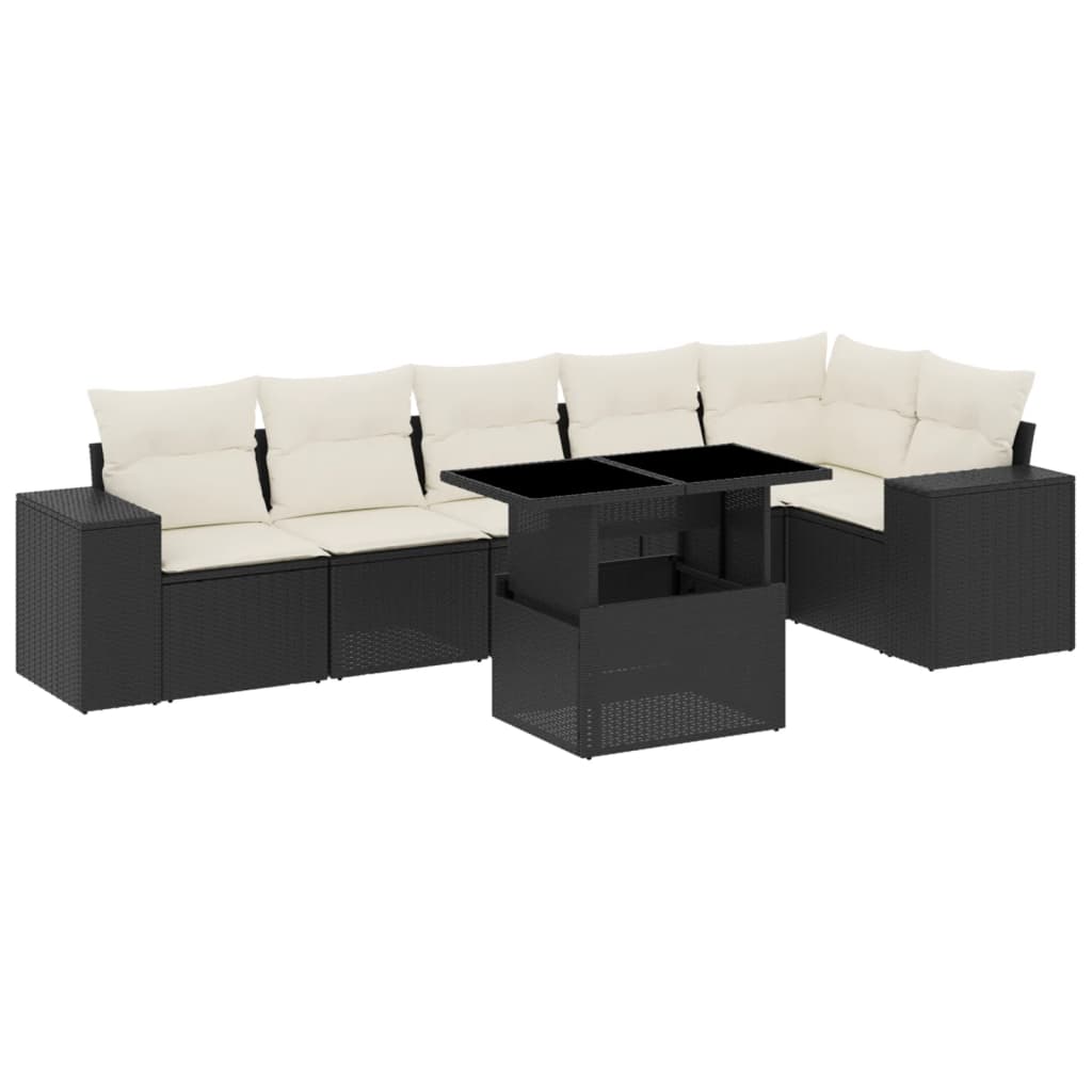 Garden Sofa Set Black, Cream