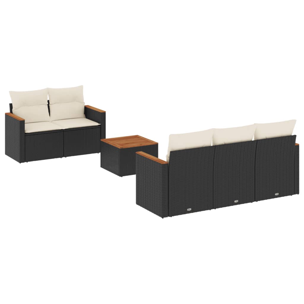 Garden Sofa Set Black, Cream White