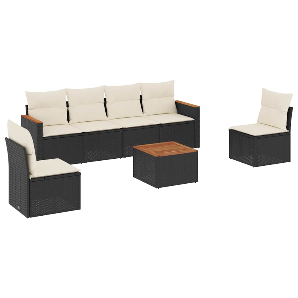 Garden Sofa Set Black, Cream White