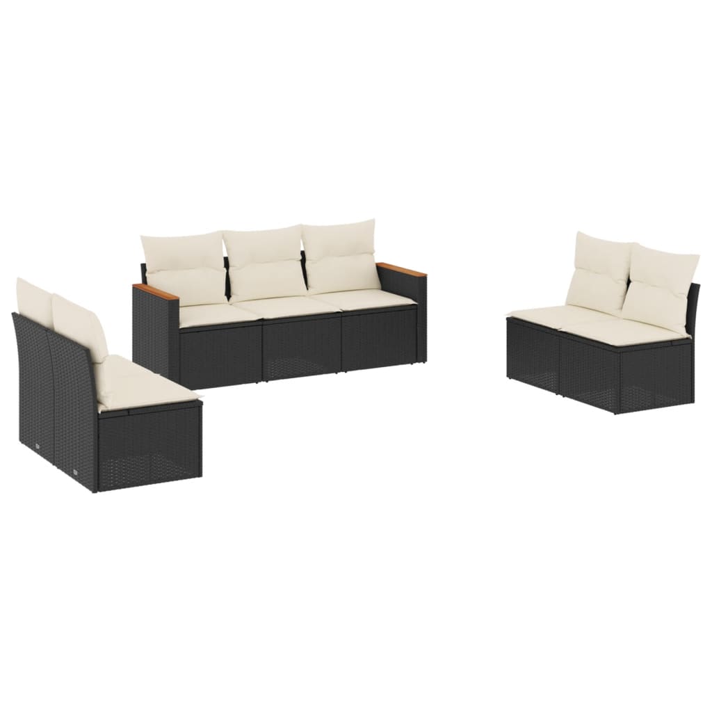 Garden Sofa Set Black and Cream white