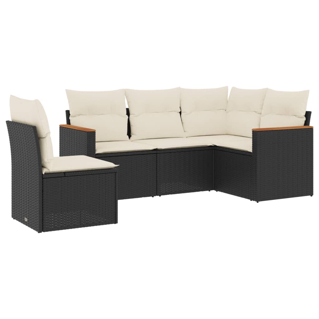 Garden Sofa Set Black, Cream White