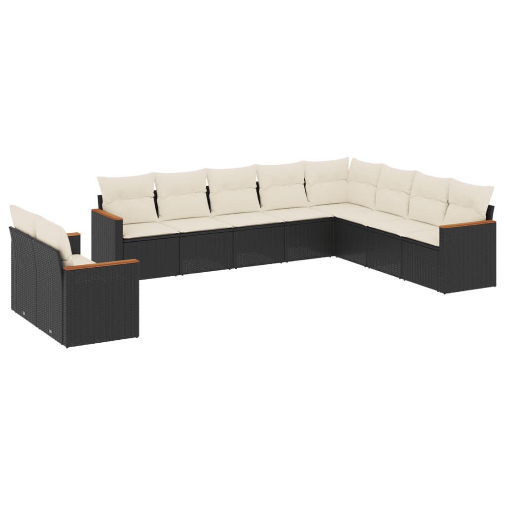 Garden Sofa Set Black, Cream White