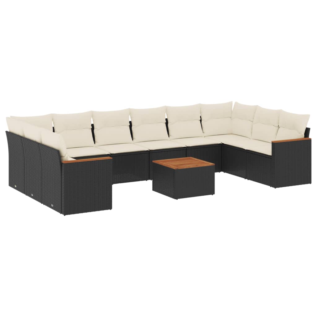 Garden Sofa Set Black, Cream White