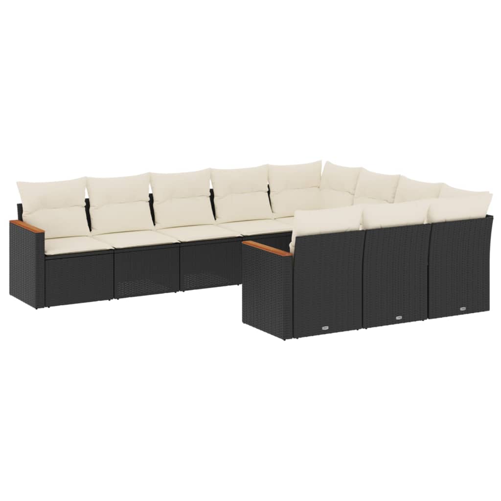 Garden Sofa Set Black, Cream White