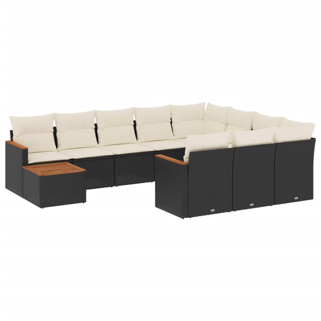 Garden Sofa Set Black, Cream White
