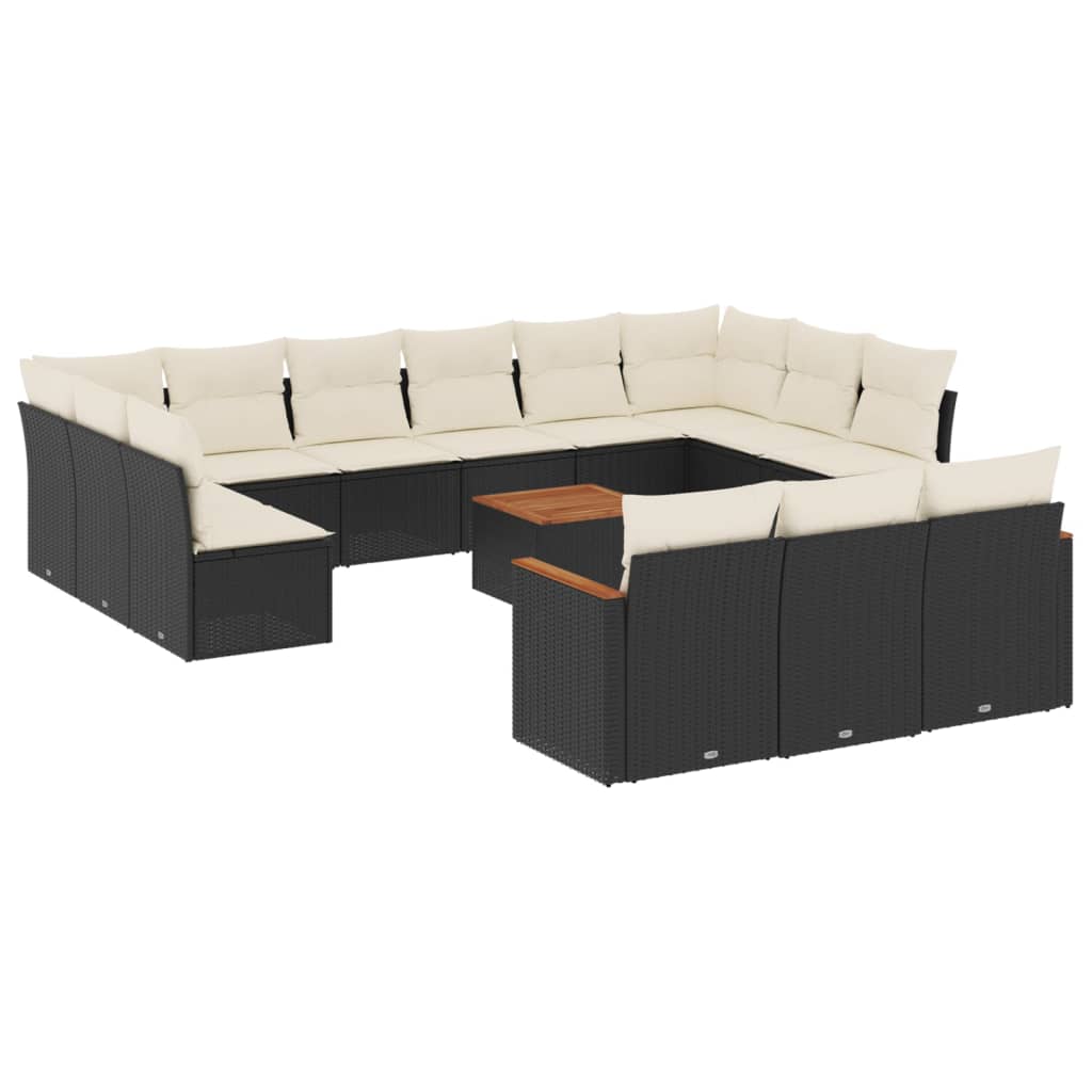 Garden Sofa Set Black, Cream White