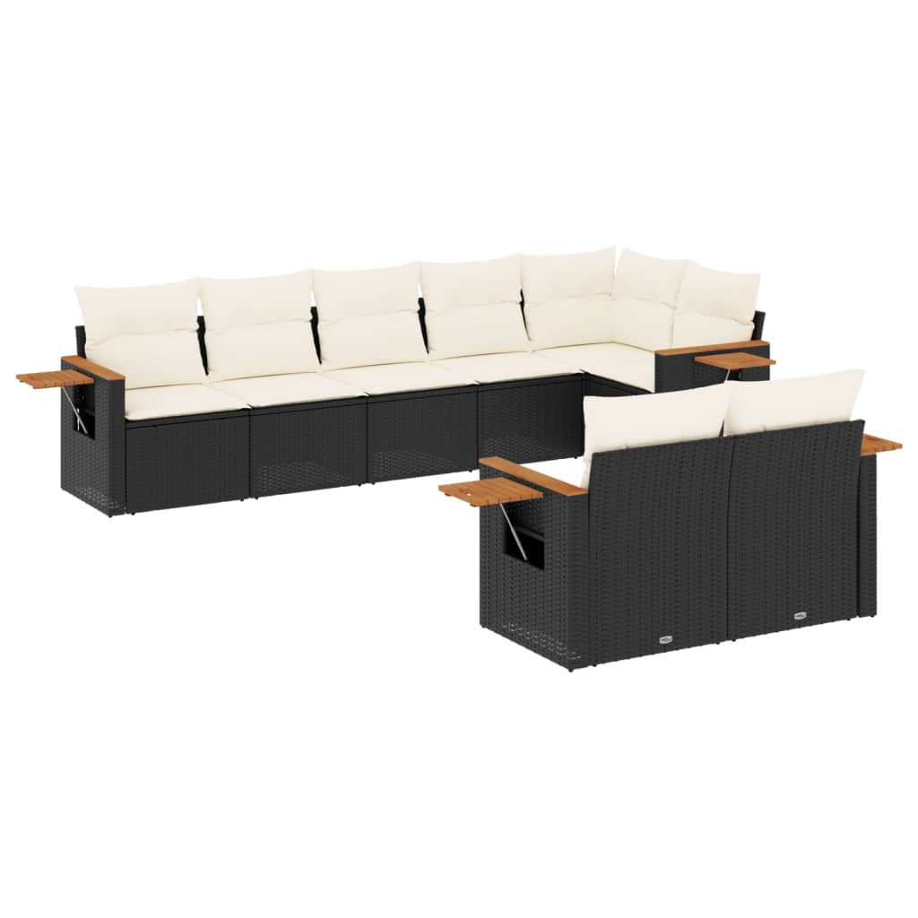 Garden Sofa Set Black, Cream White