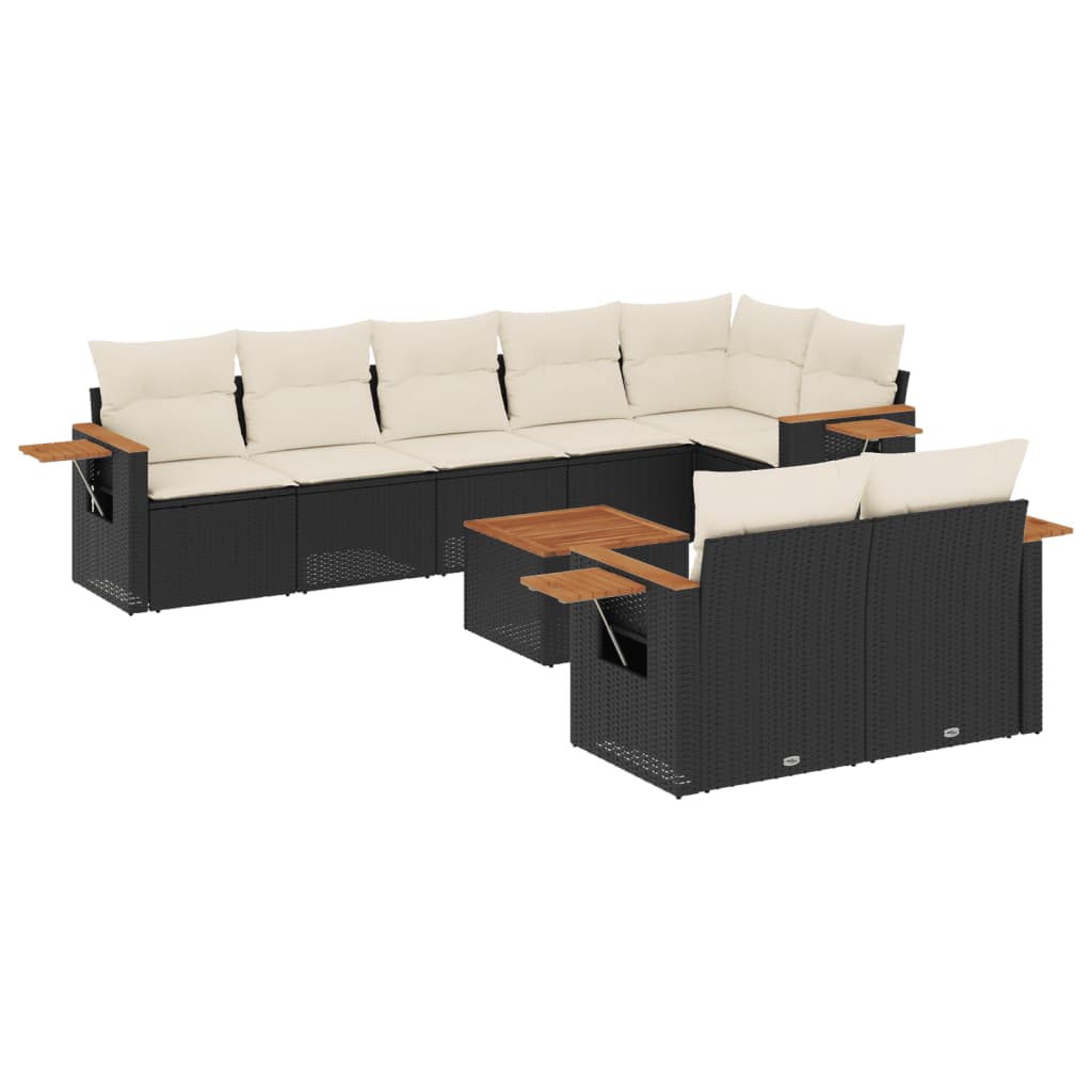 Garden Sofa Set Black, Cream White