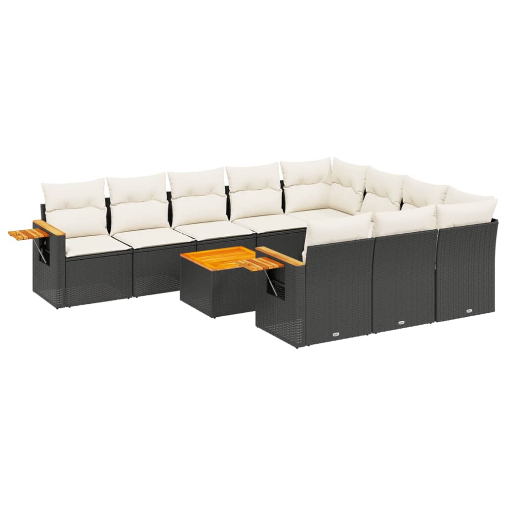 Garden Sofa Set Black Poly Rattan Large Modular Garden Sofa Set