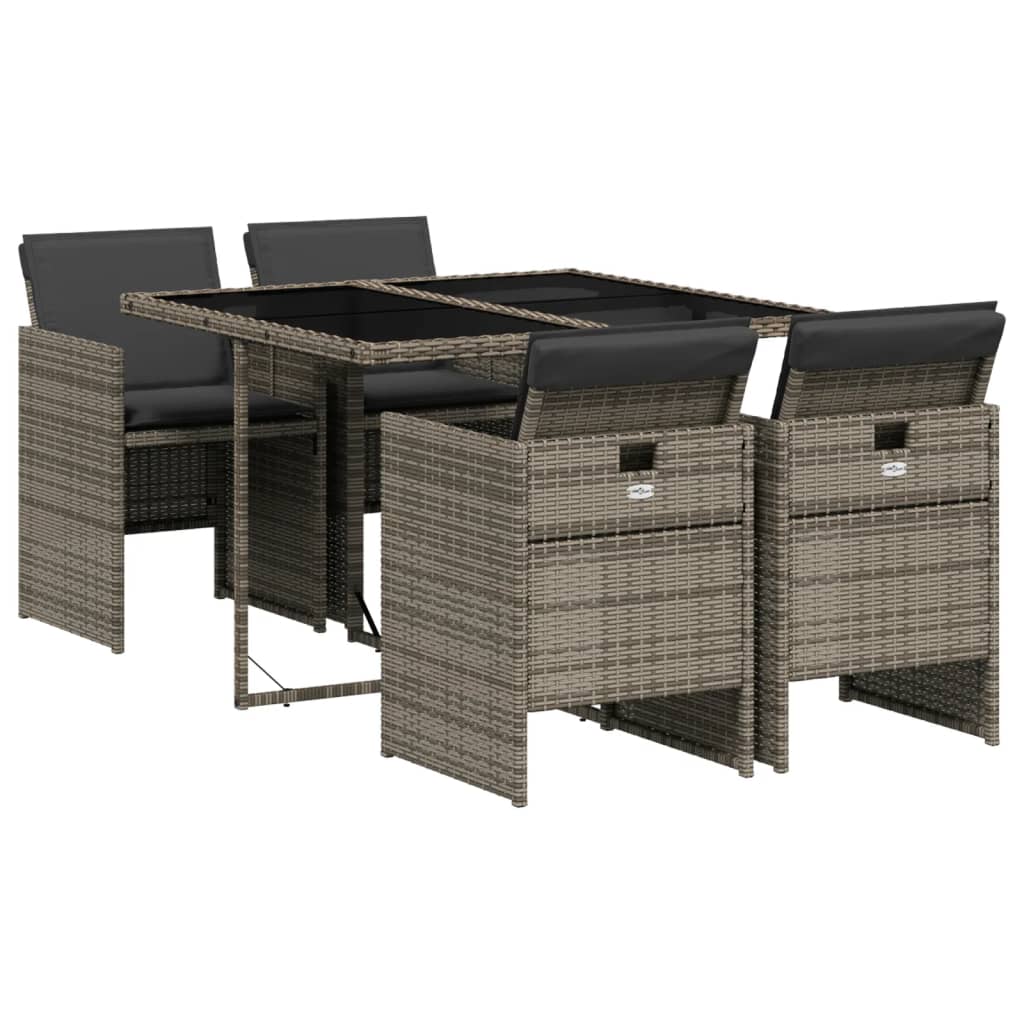 Patio Dining Set Set of 4 Gray