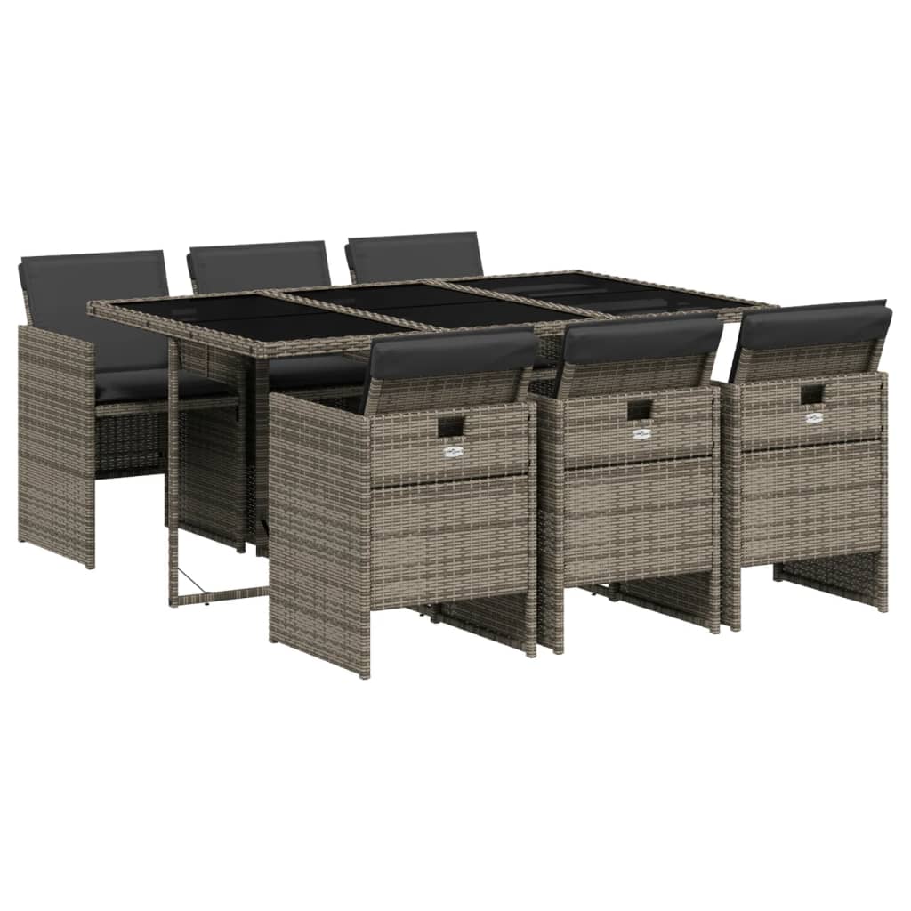 Patio Dining Set Set of 6 Grey