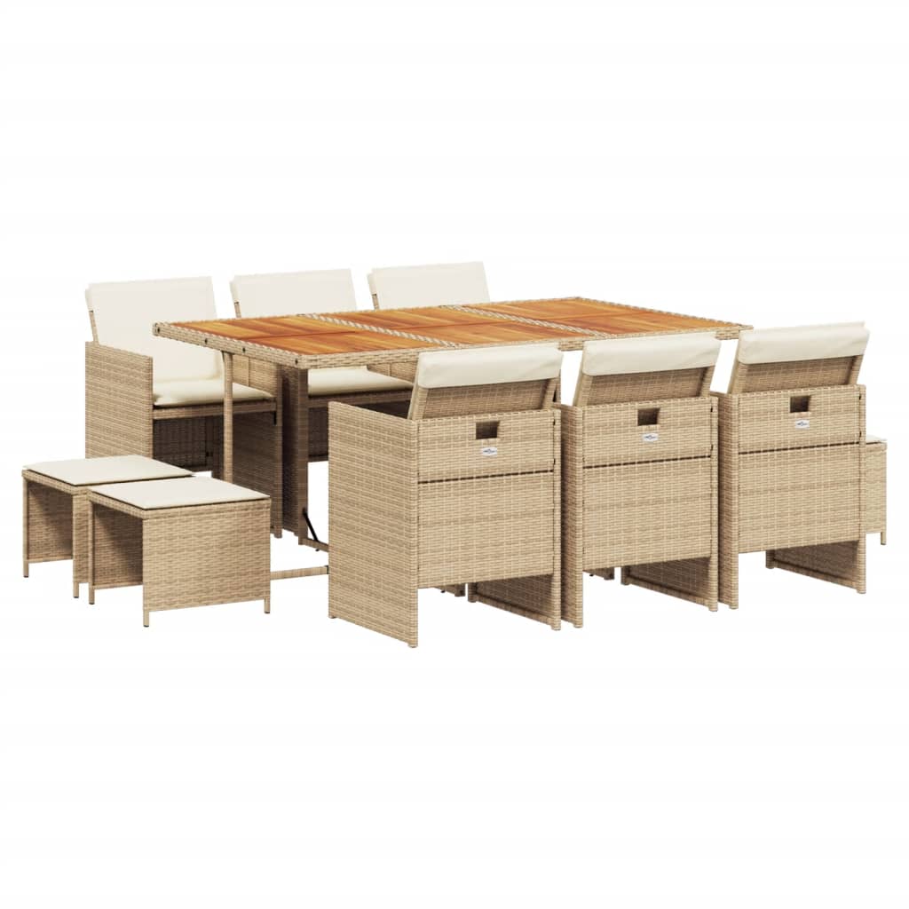 Garden Dining Set Beige and brown