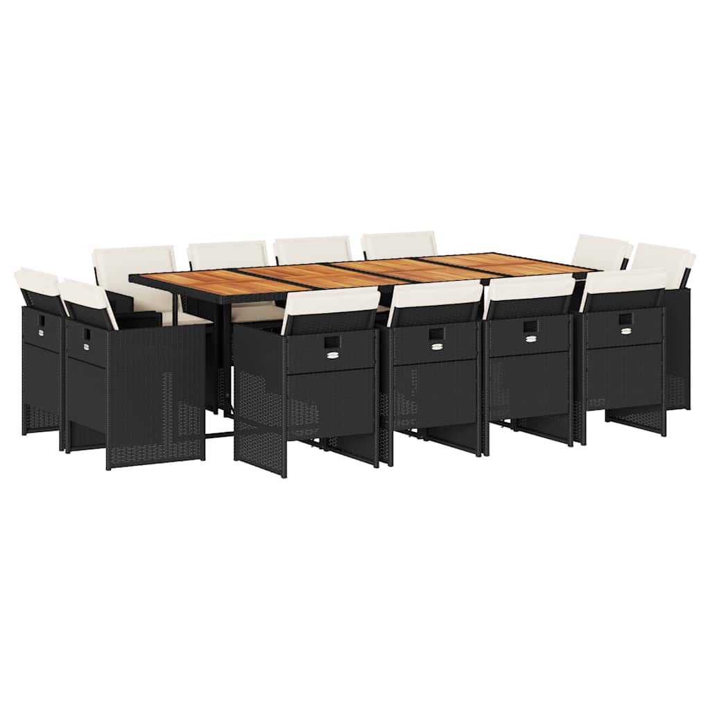 Patio Dining Set Set of 12 Black and Brown