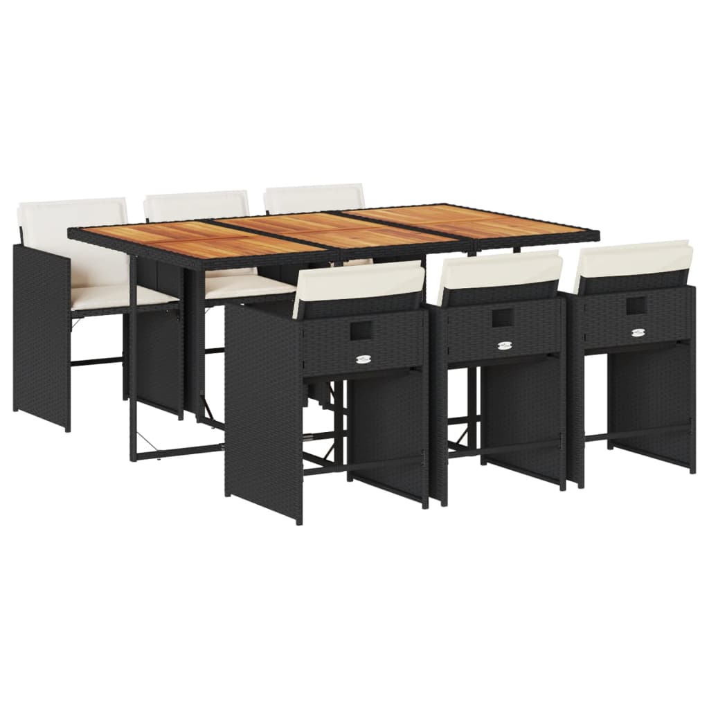 Patio Dining Set Set of 6 Black, Brown