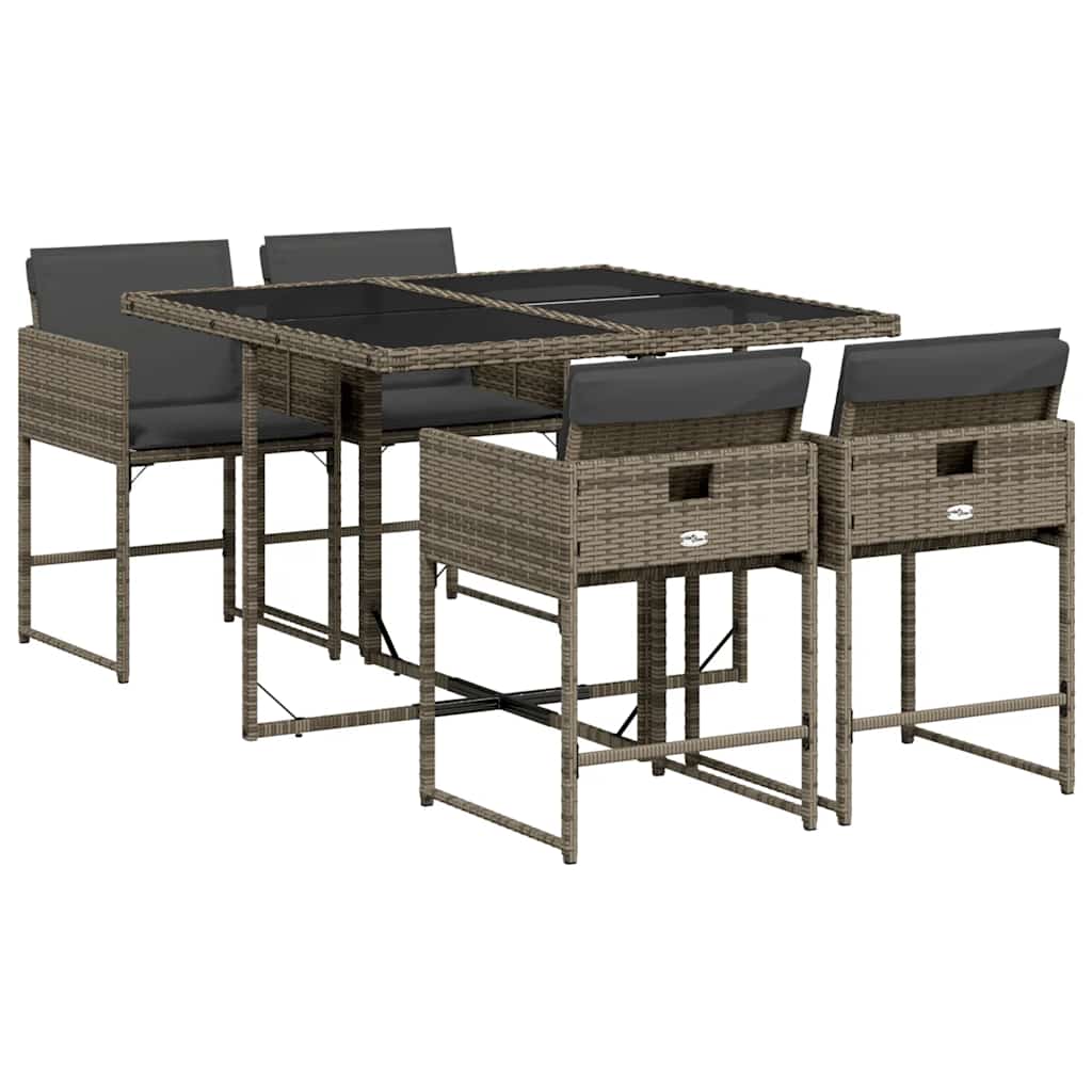 Garden Dining Set Grey, Black, Dark Grey