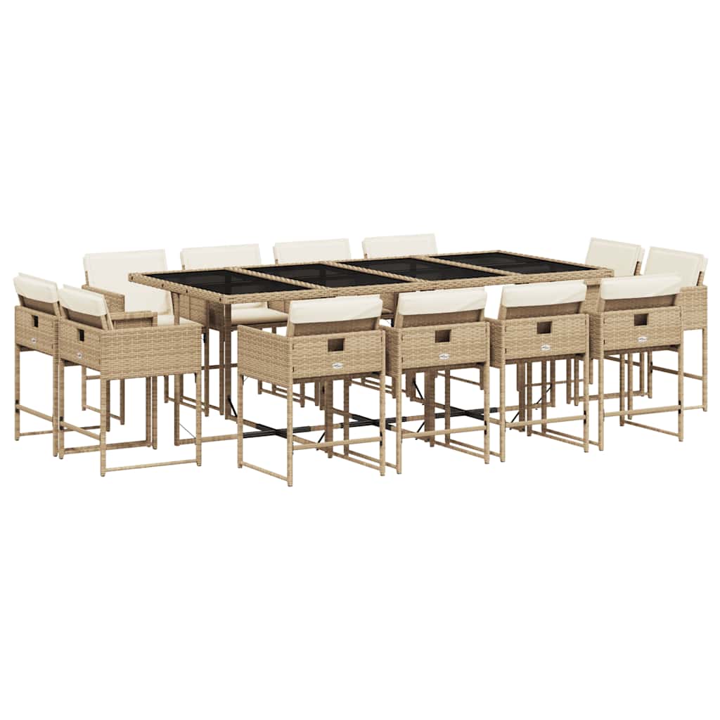 Patio Dining Set Set of 12 Beige