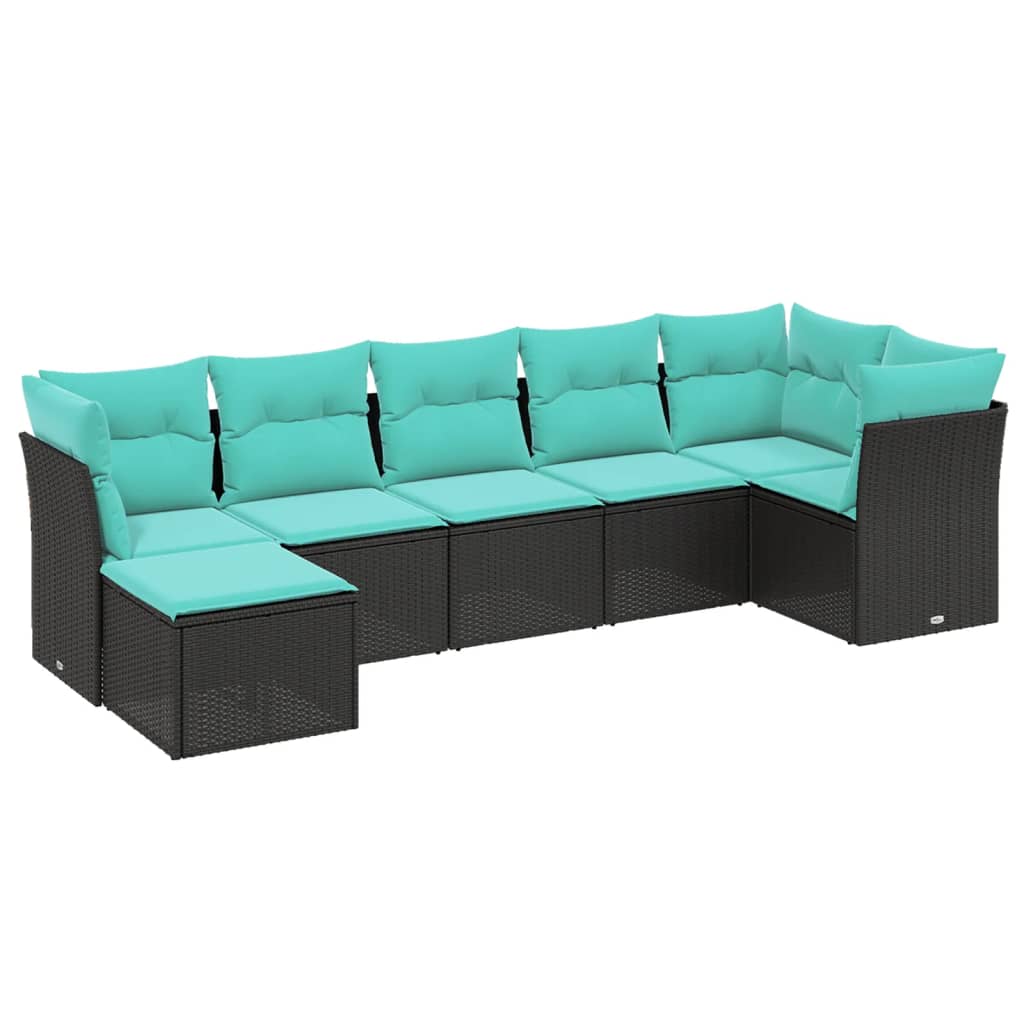 Garden Sofa Set Black Poly Rattan Large Modular Garden Sofa Set