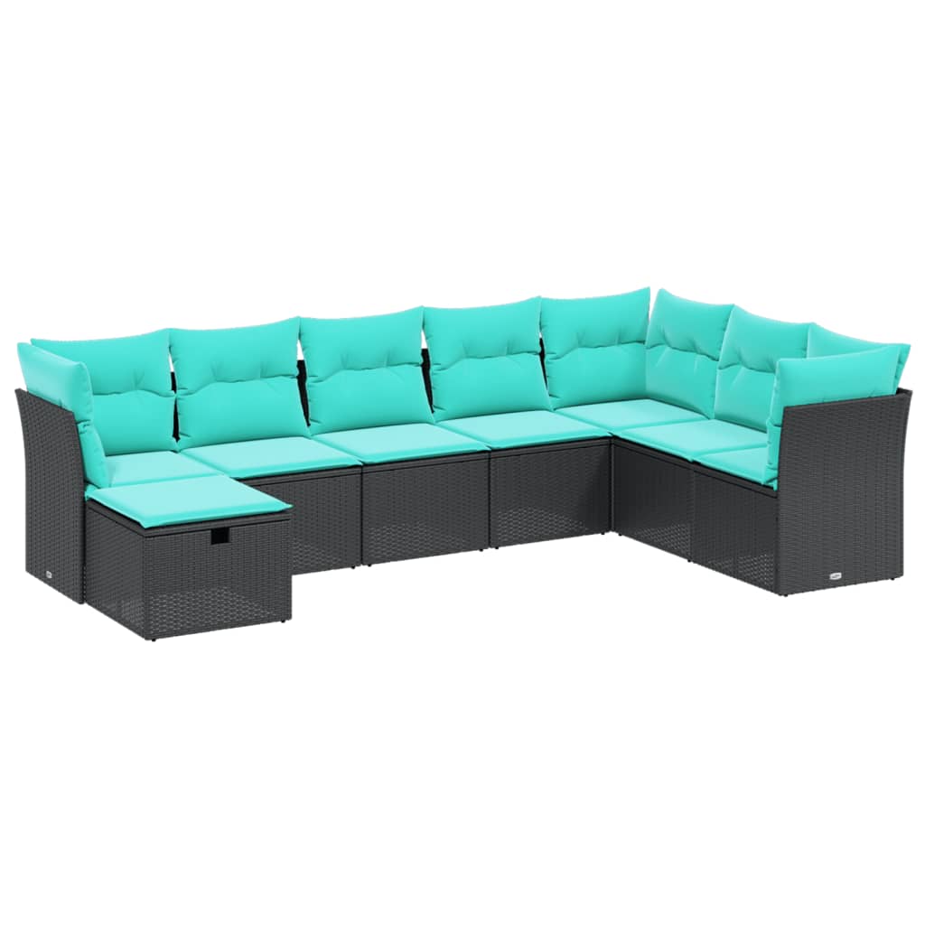 Garden Sofa Set Black Poly Rattan Large Modular Garden Sofa Set