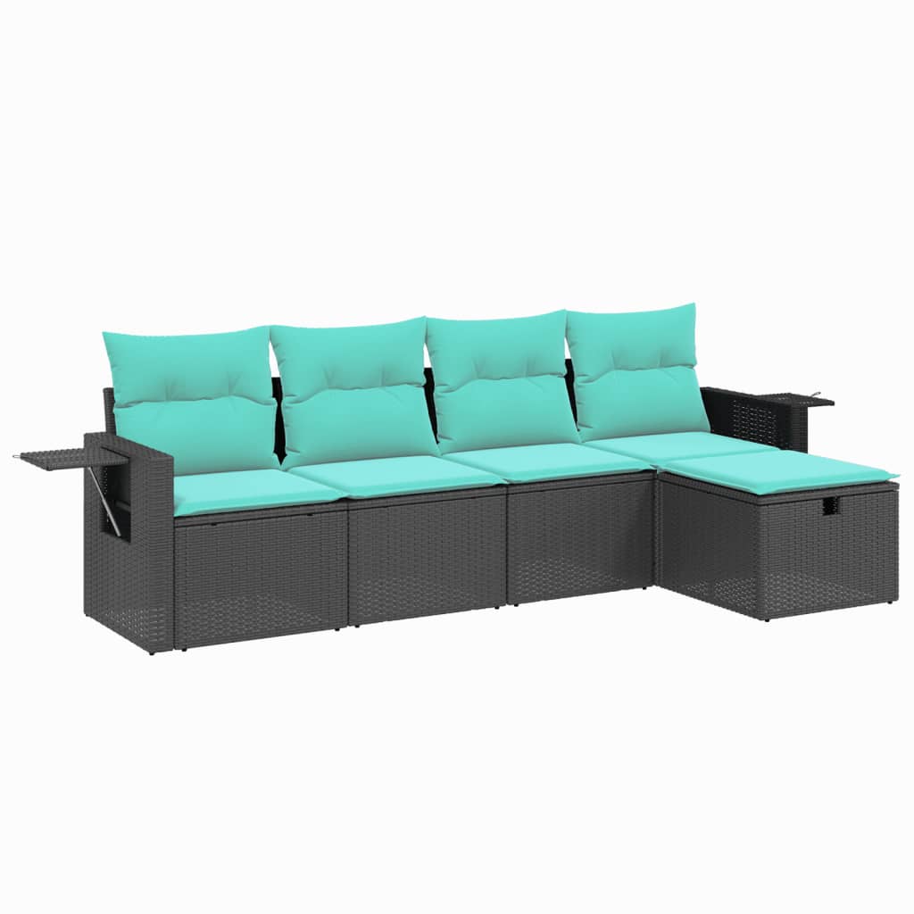 Garden Sofa Set Black Poly Rattan Large Modular Garden Sofa Set