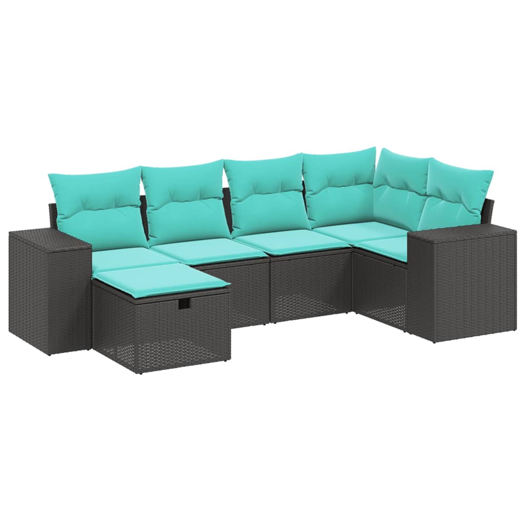 Garden Sofa Set Black Poly Rattan Large Modular Garden Sofa Set