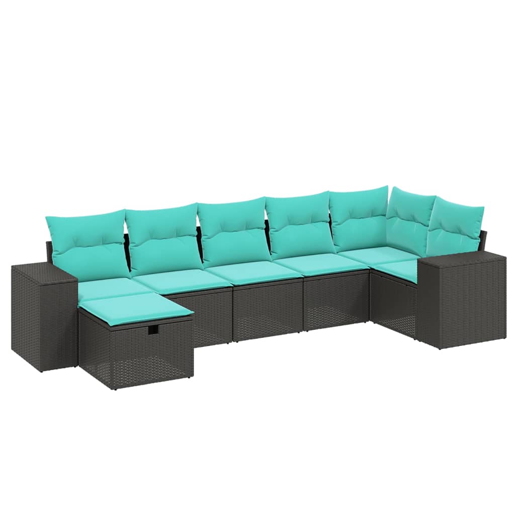 Garden Sofa Set Black Poly Rattan Large Modular Garden Sofa Set