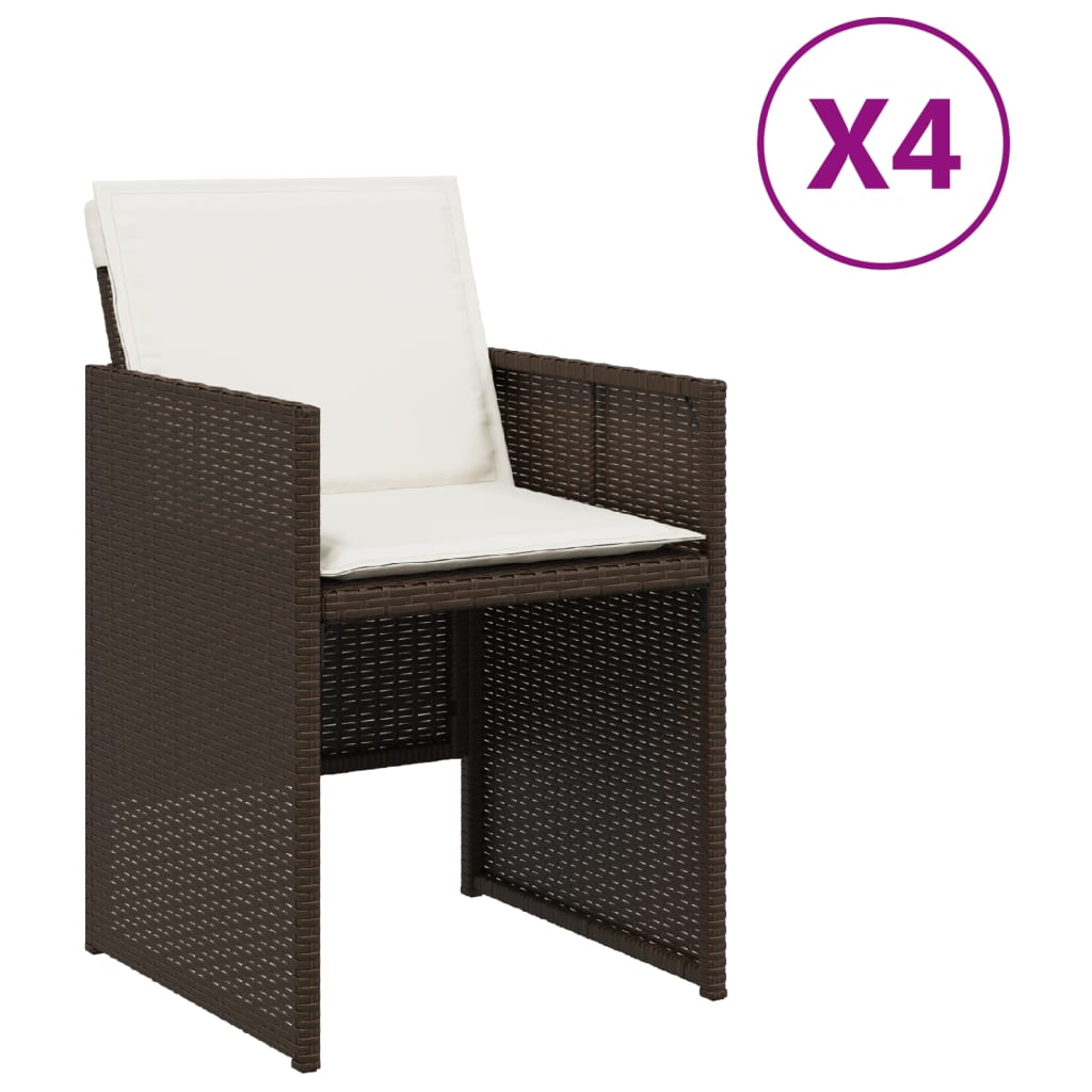 Patio Chair Brown Poly Rattan Medium Foldable Patio Chair