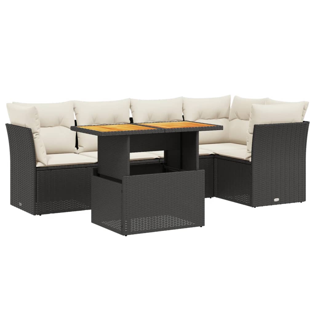 Garden Sofa Set Black, Cream White