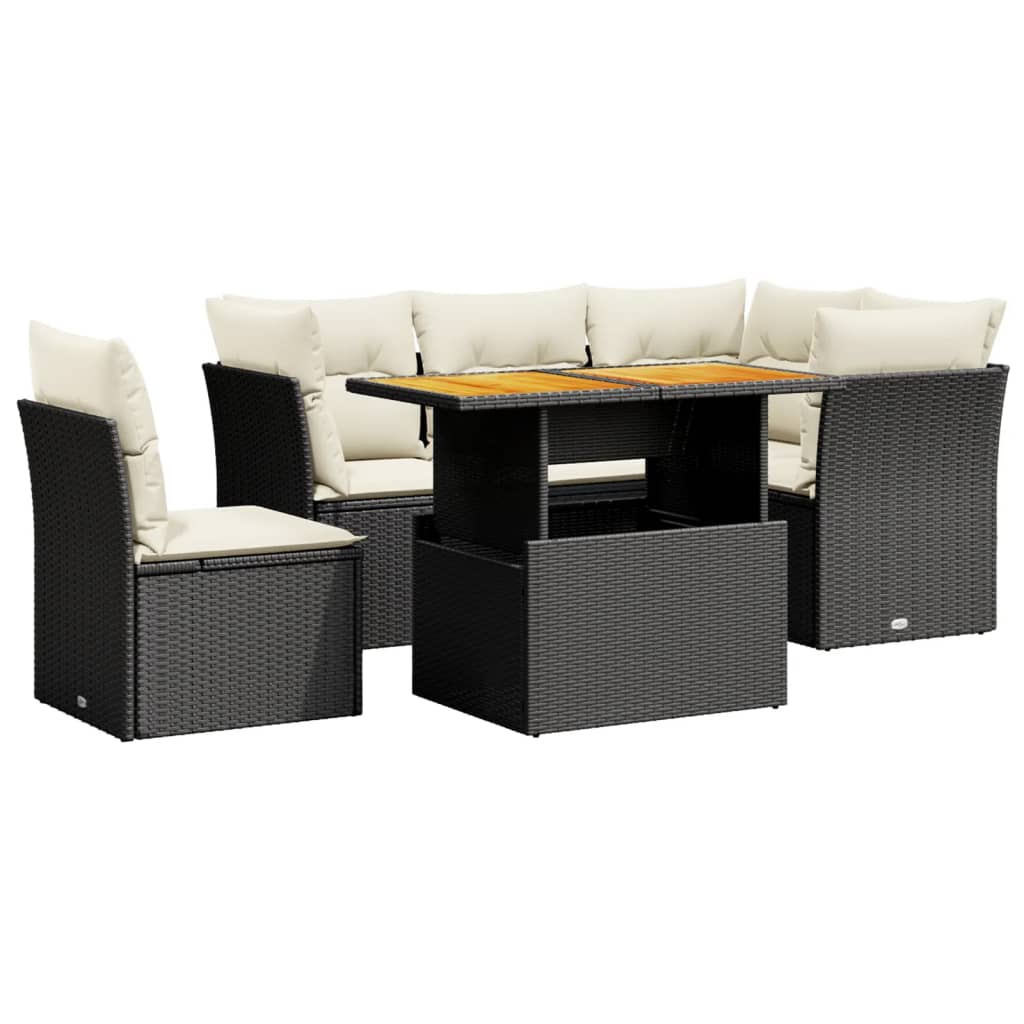 Garden Sofa Set Black, Cream white