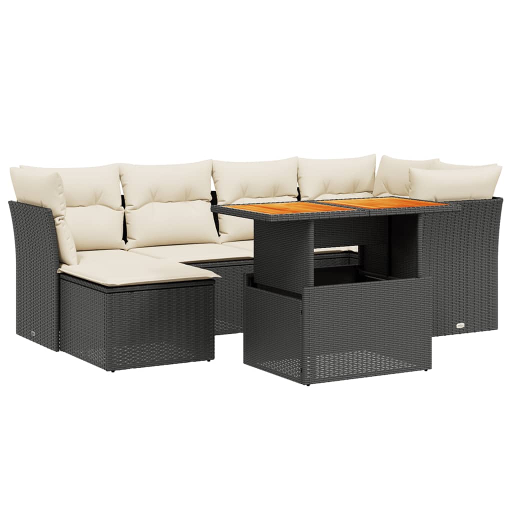 Garden Sofa Set Black, Cream White