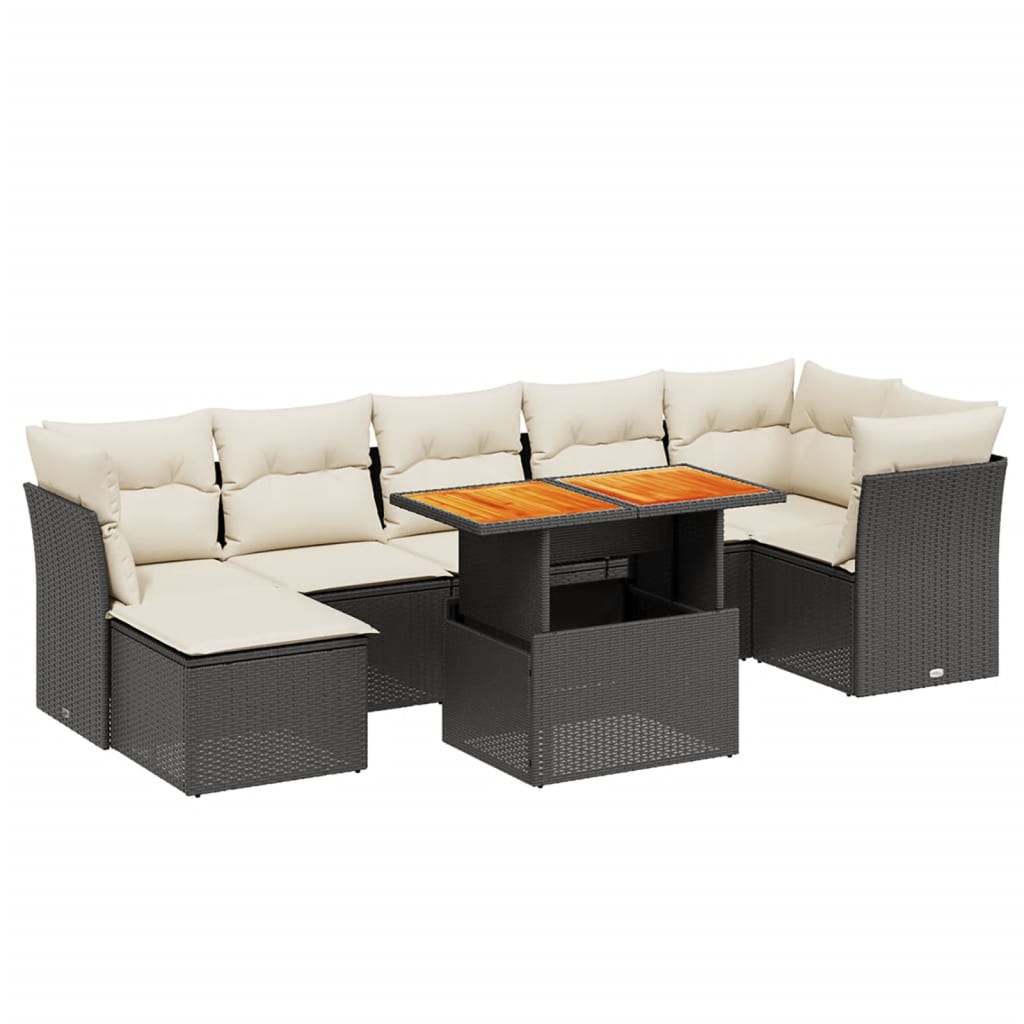 Garden Sofa Set Black, Cream