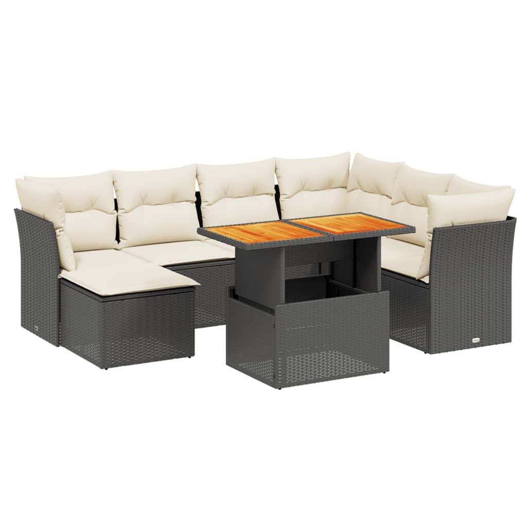 Garden Sofa Set Black, Cream White