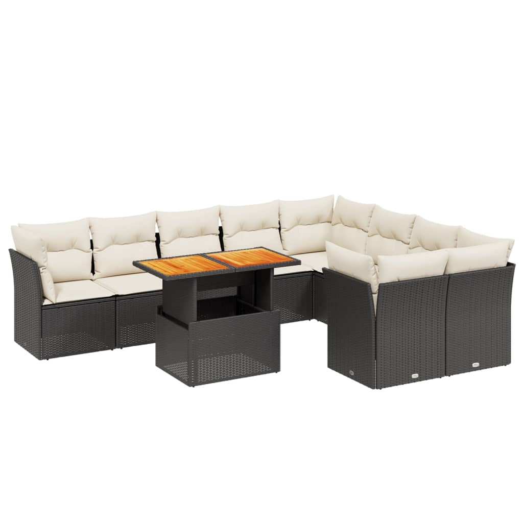 Garden Sofa Set Black, Cream White