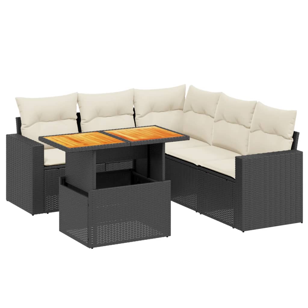 Garden Sofa Set Black, Cream White