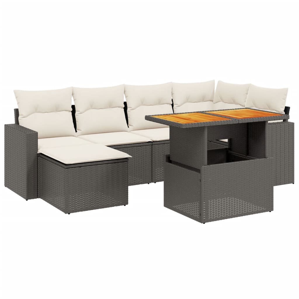 Garden Sofa Set Black, Cream white