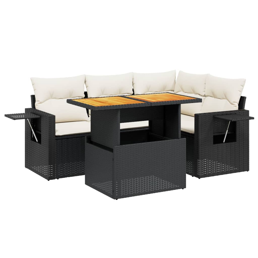 Garden Sofa Set Black, Cream White