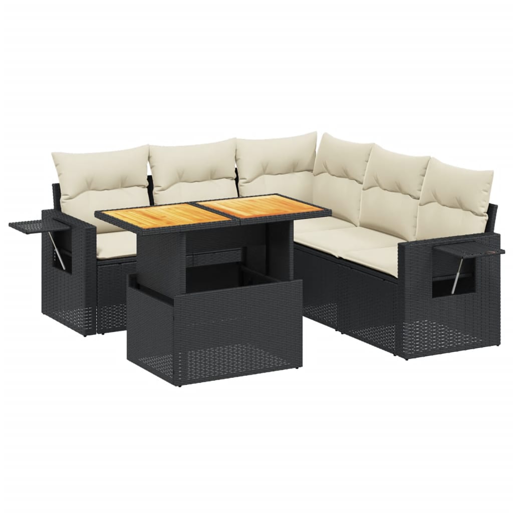 Garden Sofa Set Black, Cream White