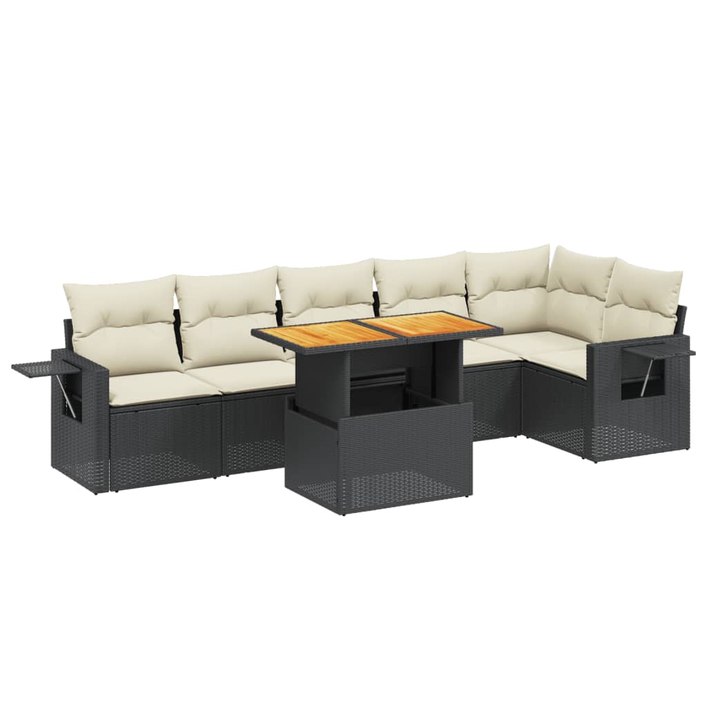 Garden Sofa Set Black, Cream White