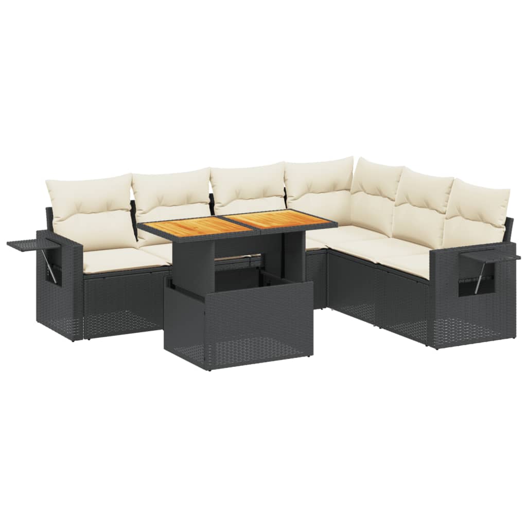 Garden Sofa Set Black, Cream white